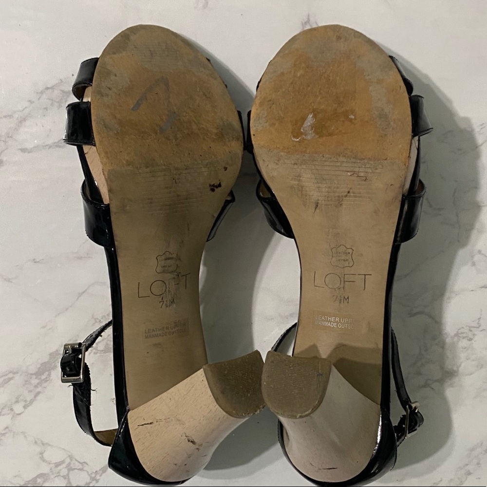 Ann Taylor Loft black strappy heeled sandals 7.5 - Picture 9 of 9